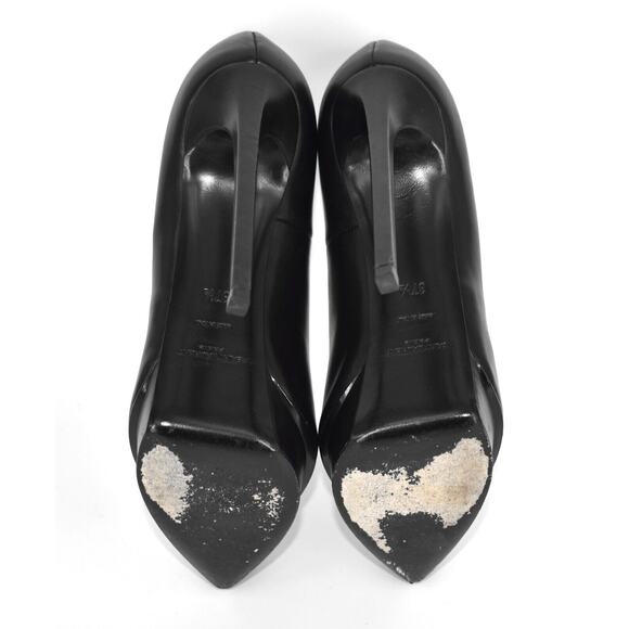 I0 Auth SAINT LAURENT Black Leather Platform High Heel Pumps Shoes Sz 37.5 $595 - Picture 7 of 7